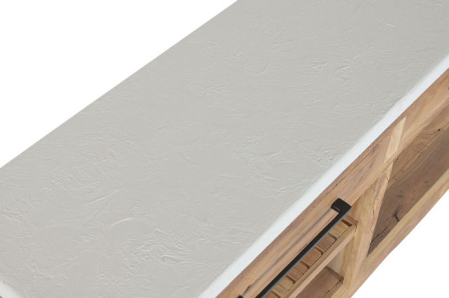 Komoda kuchenna wyspa Santorini wood drewniana biała