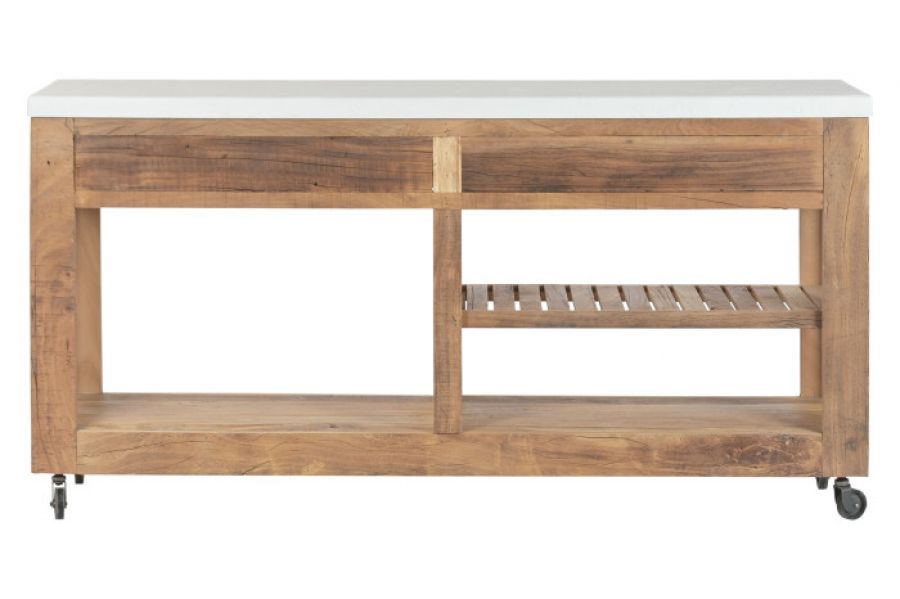 Komoda kuchenna wyspa Santorini wood drewniana biała