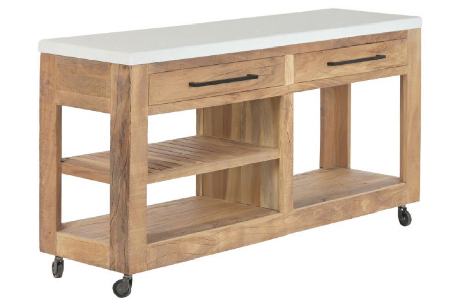 Komoda kuchenna wyspa Santorini wood drewniana biała