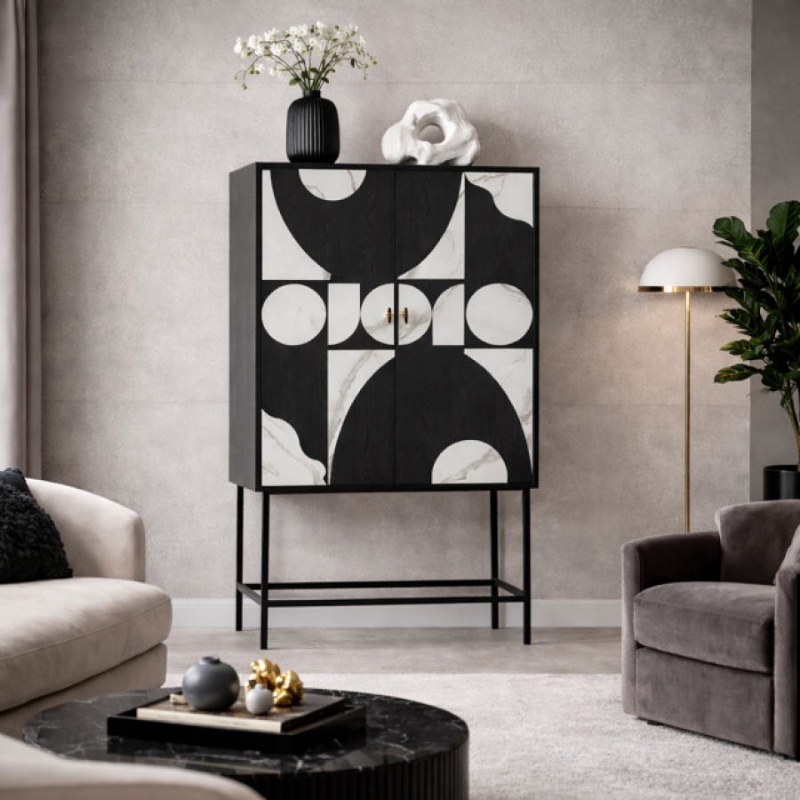 Komoda Modern marmur czarna high - Item International