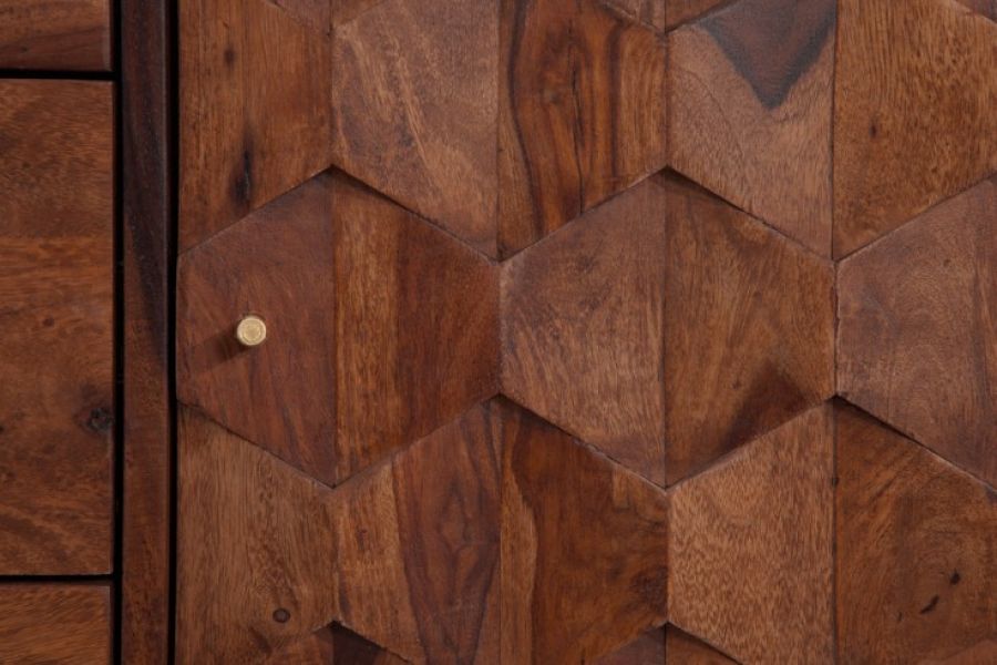Komoda Mystic Living 3D drewniana brązowa - Invicta Interior