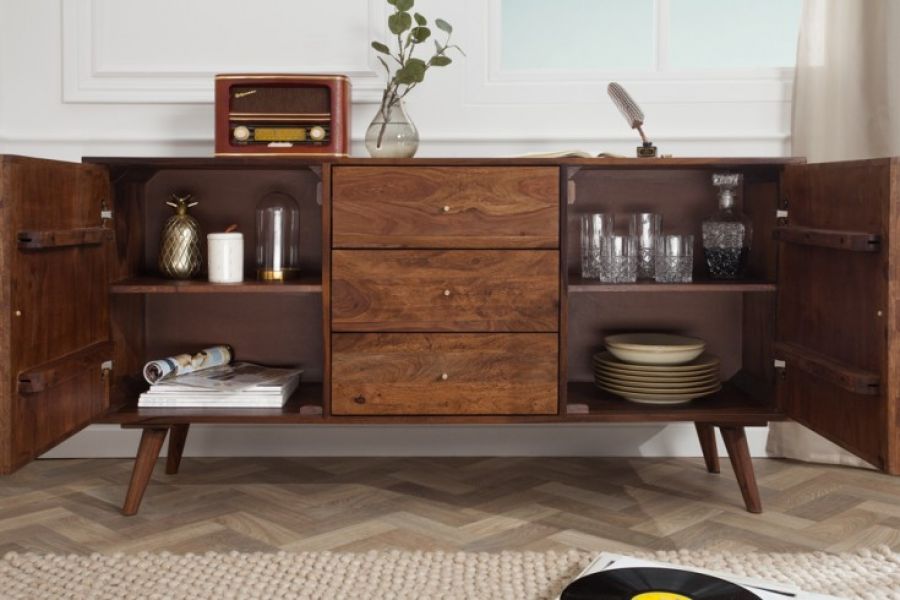 Komoda Mystic Living 3D drewniana brązowa - Invicta Interior