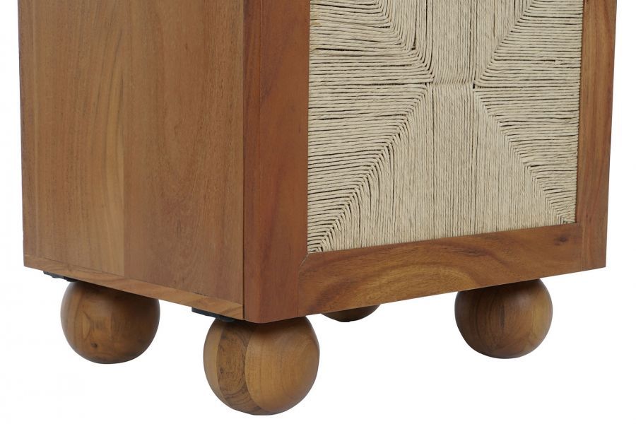Komoda rattanowa szafka nocna Balls drewno akacjowe - Item International