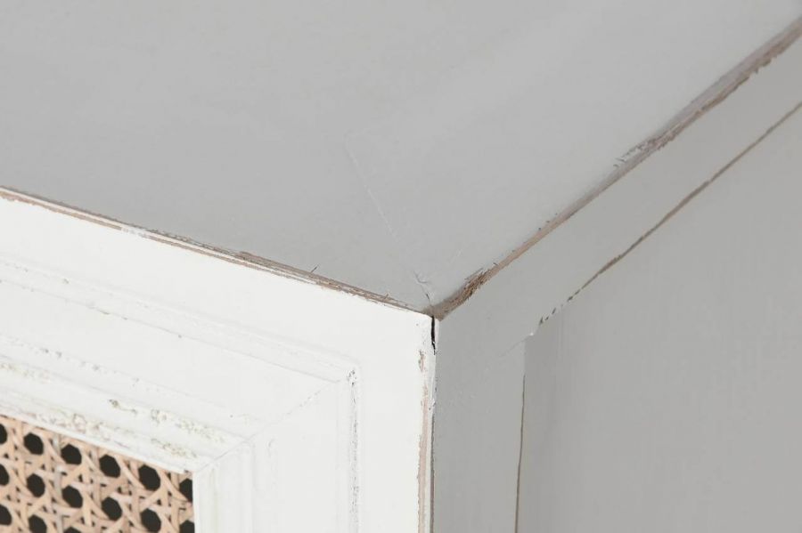 Komoda rattanowa Vintage biała 180 cm - Item International