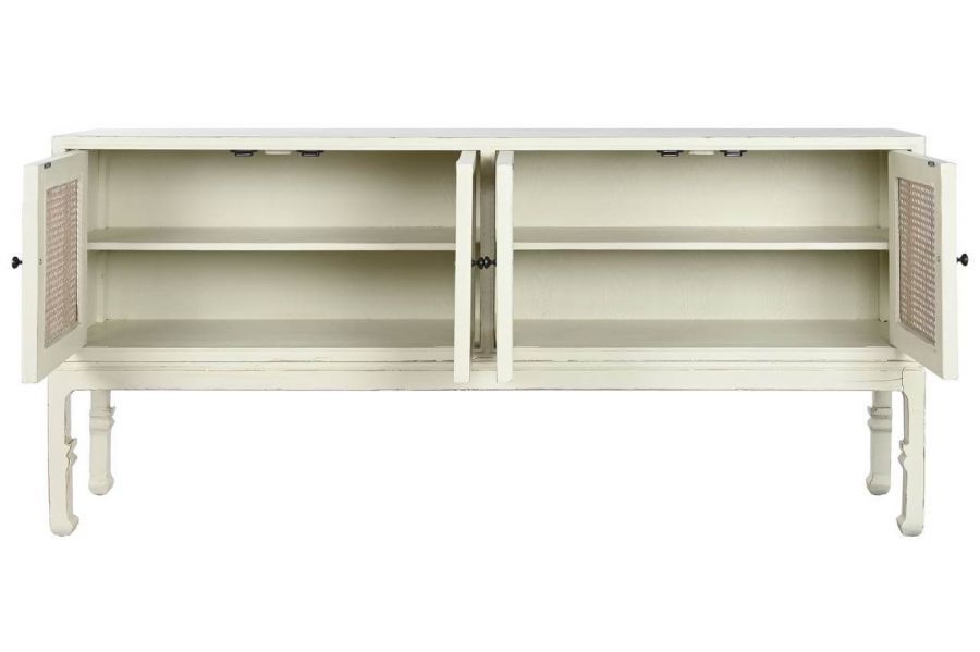 Komoda rattanowa Vintage biała 180 cm - Item International