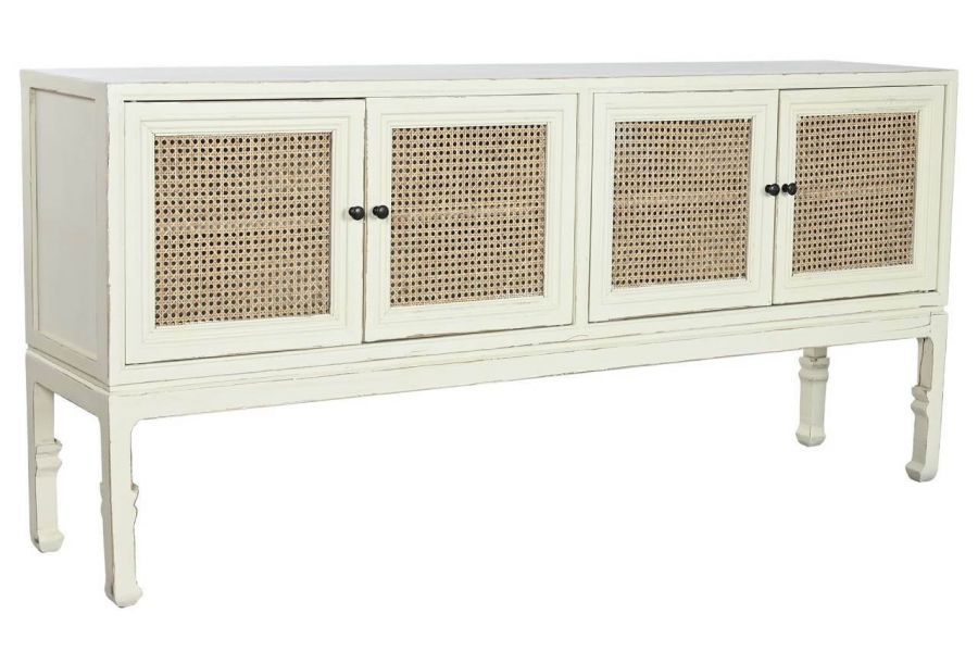 Komoda rattanowa Vintage biała 180 cm - Item International