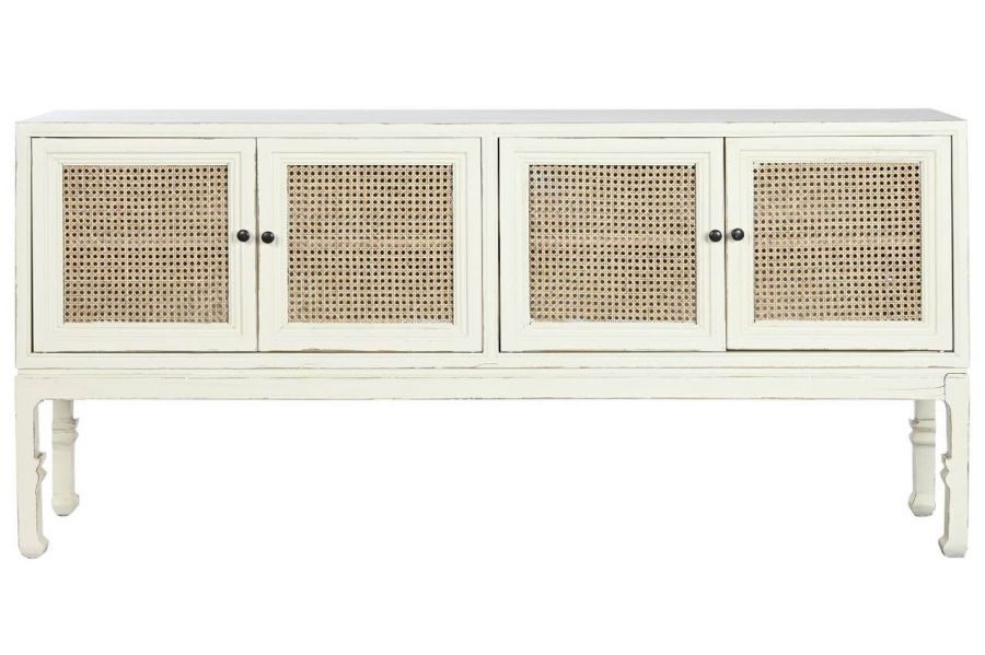 Komoda rattanowa Vintage biała 180 cm - Item International