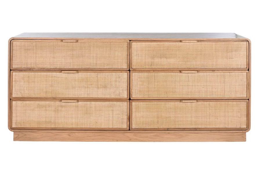 Komoda rattanowa z szufladami Modern Lounge z drewna dębowego - Item International