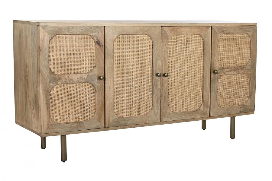 Komoda Retro rattanowa drewno mango Squares