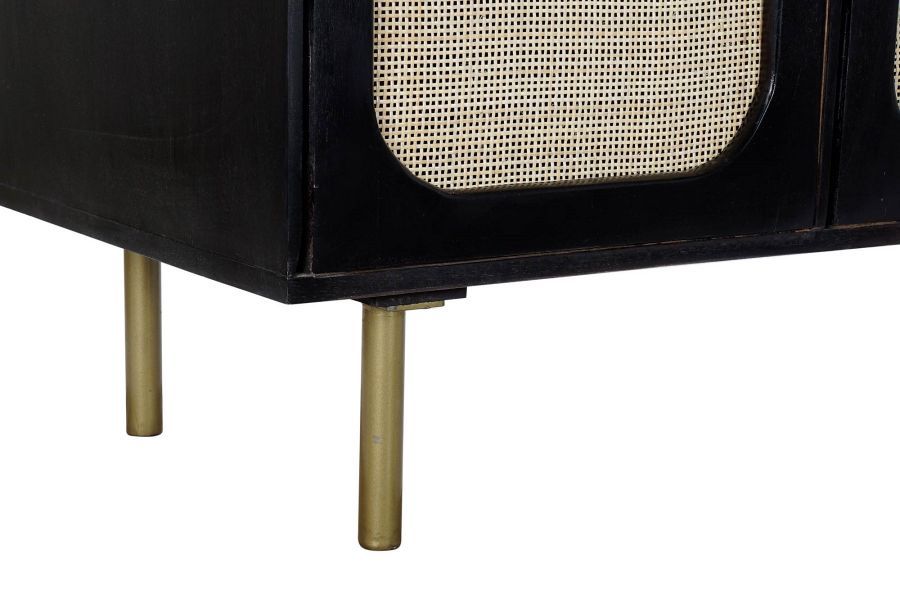 Komoda Retro rattanowa drewno mango Squares czarna - Item International