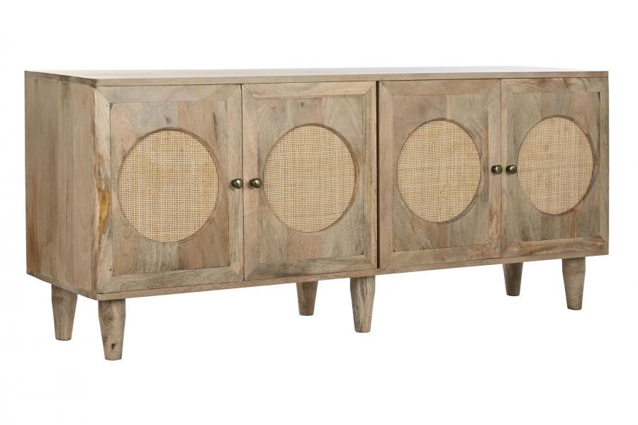 Komoda Retro rattanowa drewno mango Wheels - Item International