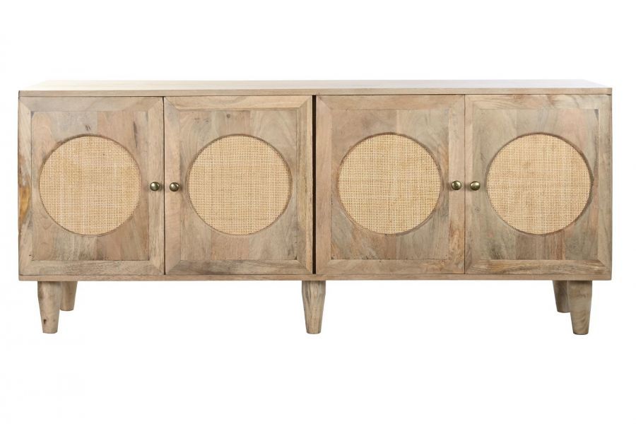 Komoda Retro rattanowa drewno mango Wheels - Item International