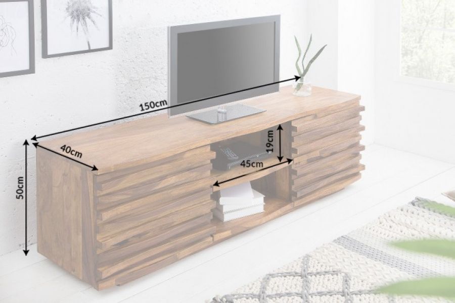 Komoda RTV pod TV Relief sheesham  - Invicta Interior