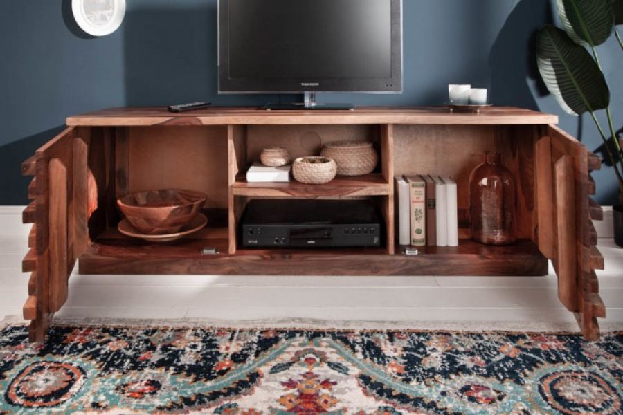 Komoda RTV pod TV Relief sheesham  - Invicta Interior