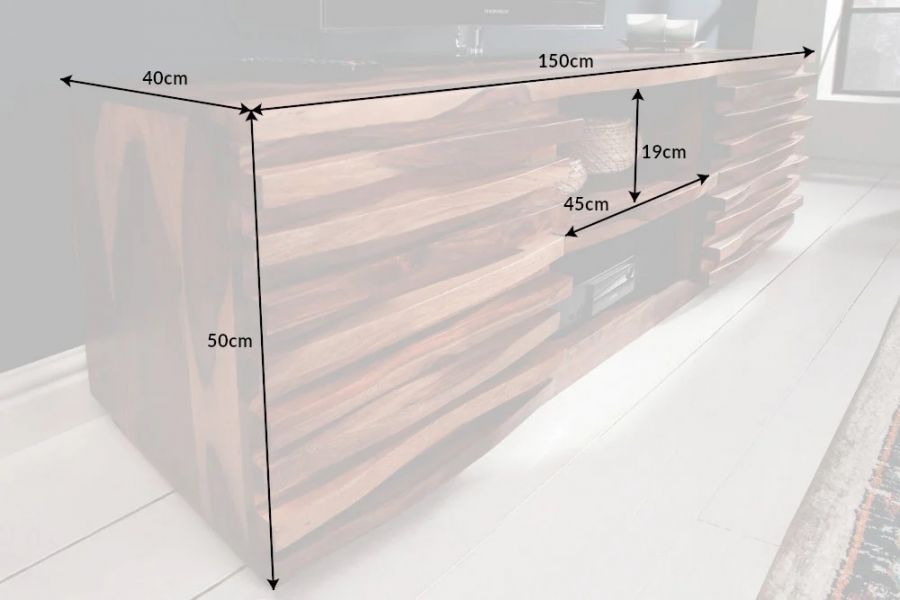 Komoda RTV pod TV Relief sheesham  - Invicta Interior