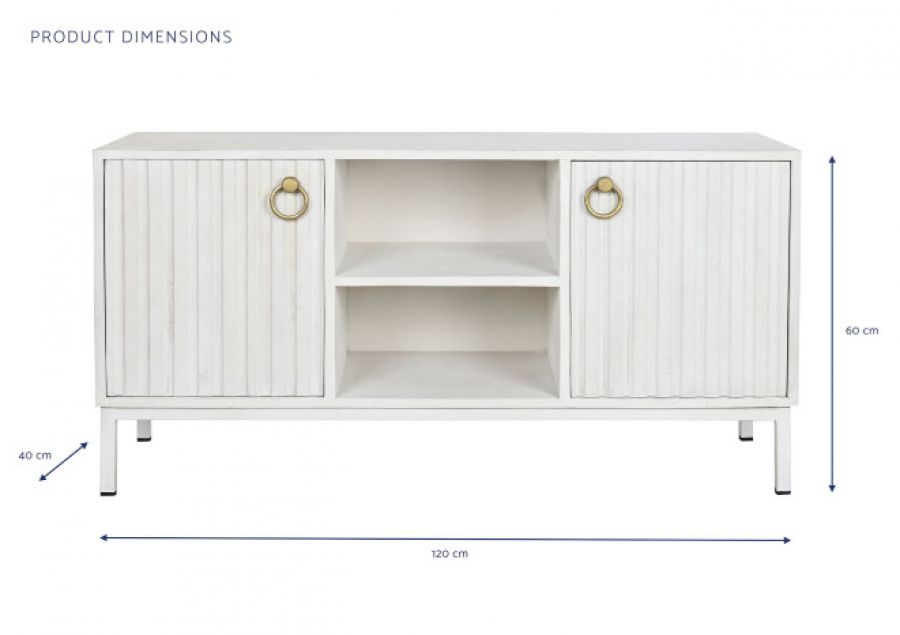 Komoda RTV White Riviera z drewna mango - Item International