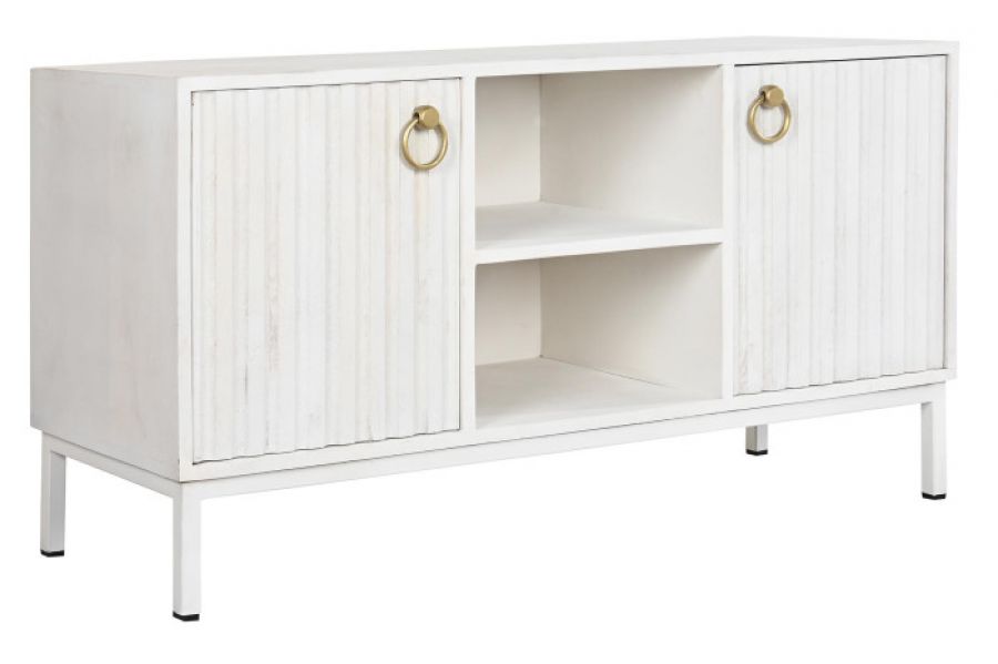 Komoda RTV White Riviera z drewna mango - Item International