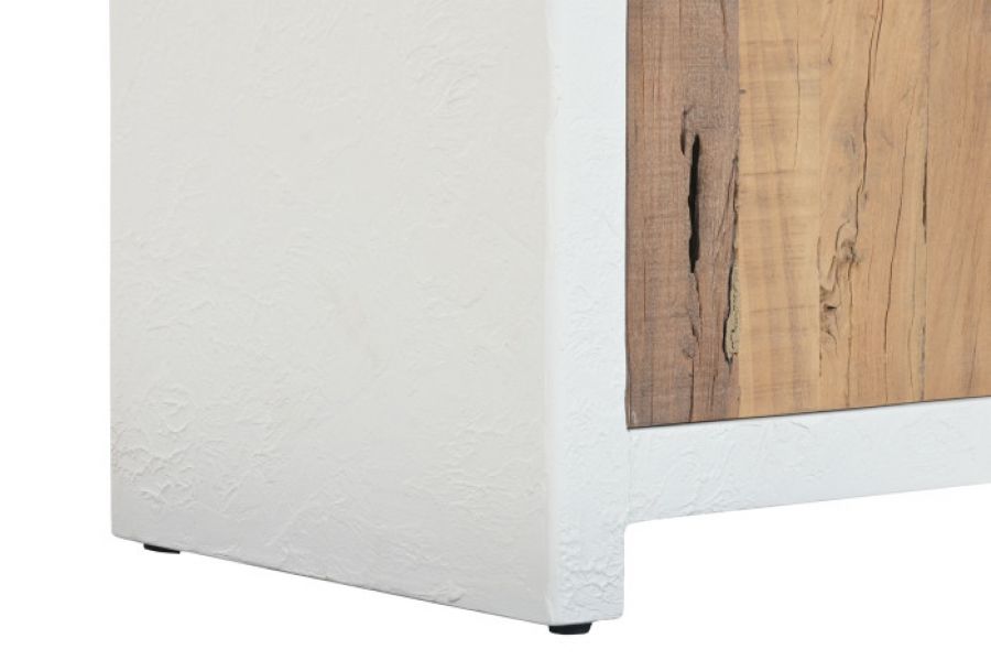 Komoda Santorini wood drewniana witryna biała 