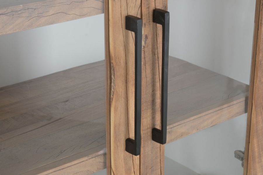 Komoda Santorini wood drewniana witryna biała 