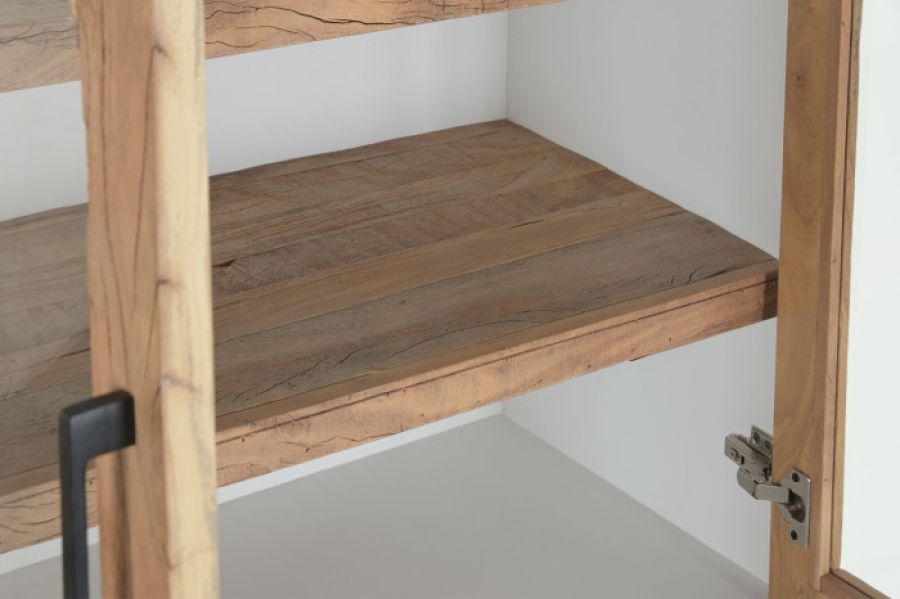 Komoda Santorini wood drewniana witryna biała 