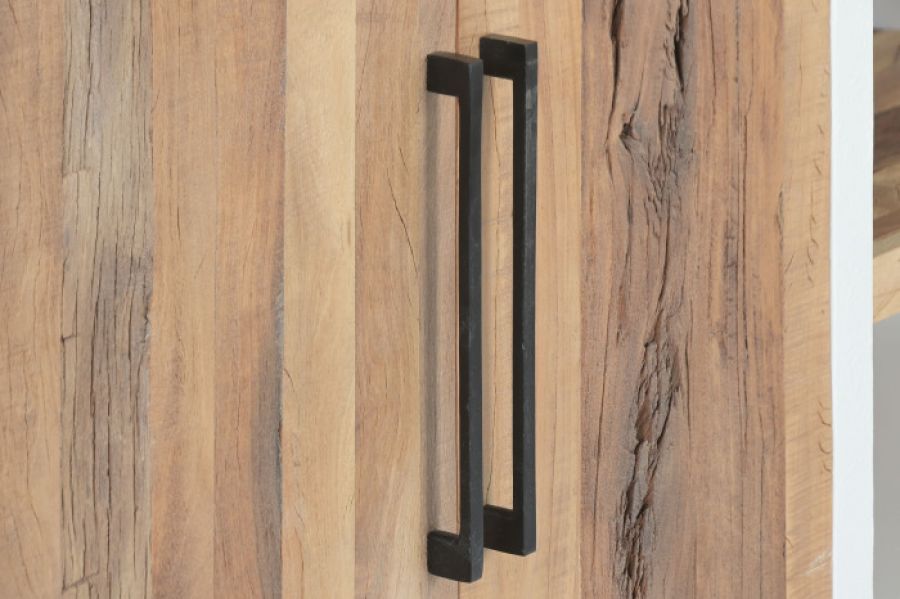 Komoda Santorini wood drewniana witryna biała 