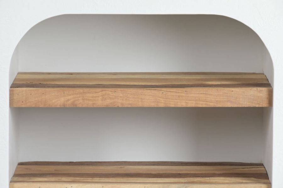 Komoda Santorini wood drewniana witryna biała 