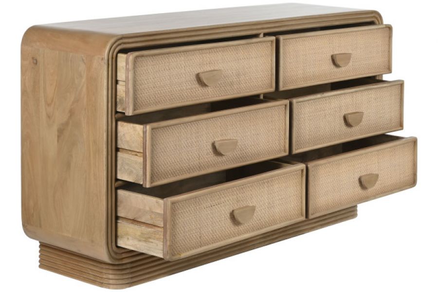 Komoda Space z szufladami rattan drewniana - Item International