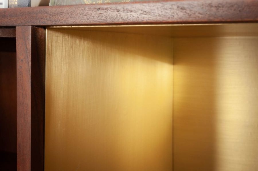 Komoda Straight 120cm drewniana złota  - Invicta Interior