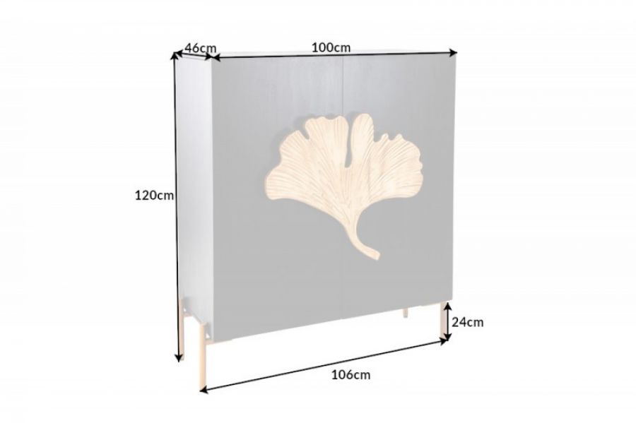 Komoda szafa Ginkgo Liść 100cm mango - Invicta Interior