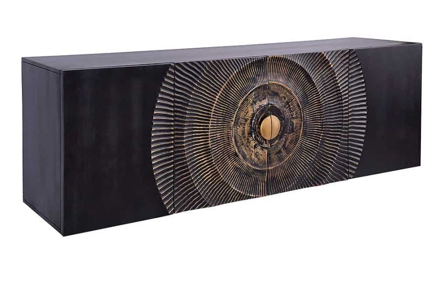 Komoda szafka wisząca RTV pod TV Golden Sunset drewniana mango 180 cm - Invicta Interior 4