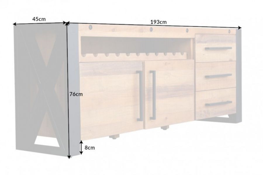 Komoda Thor drewno sosnowe - Invicta Interior