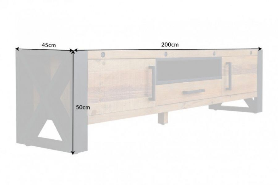 Komoda Thor RTV pod TV drewno sosnowe - Invicta Interior