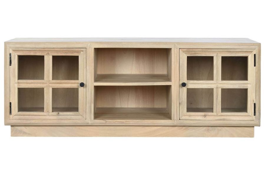 Komoda witryna drewniana Cristal z drewna mango RTV pod TV - Item International