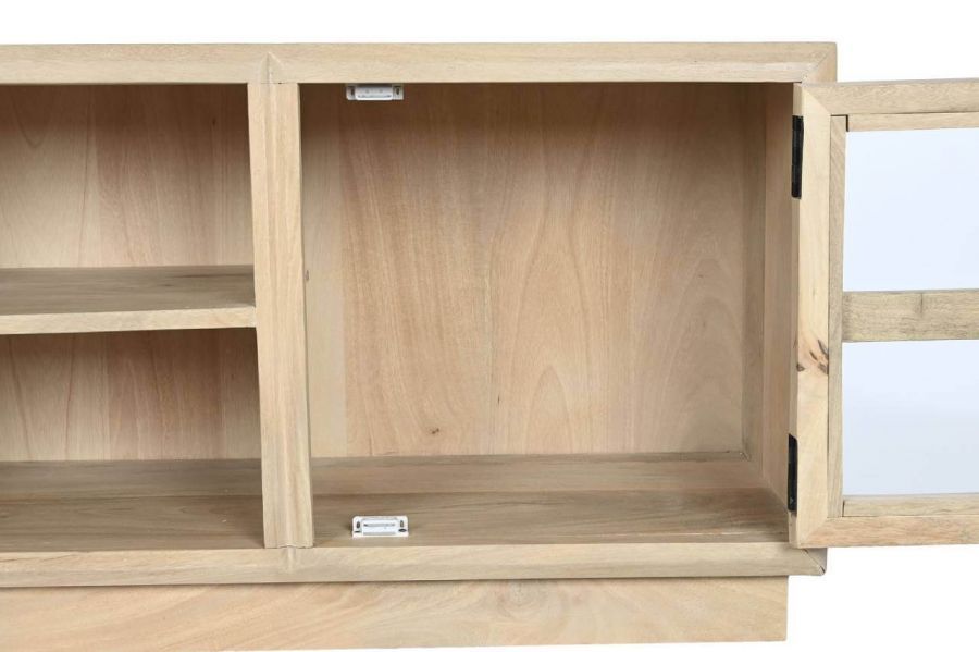 Komoda witryna drewniana Cristal z drewna mango RTV pod TV - Item International