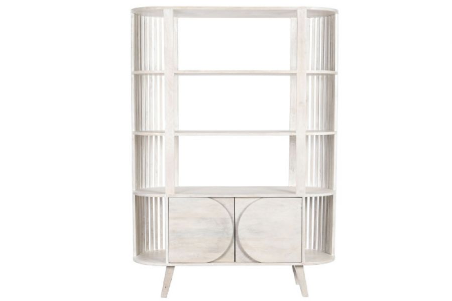 Komoda z półkami Lunaro drewno mango white