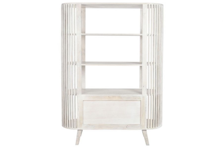 Komoda z półkami Lunaro drewno mango white