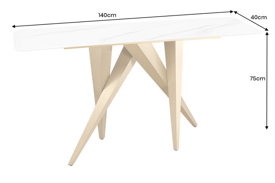 Konsola Art Living 140 cm biały marmur - Invicta Interior