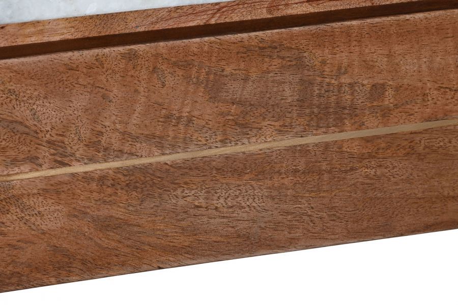 Konsola drewniana Marmur z lamelami brązowa