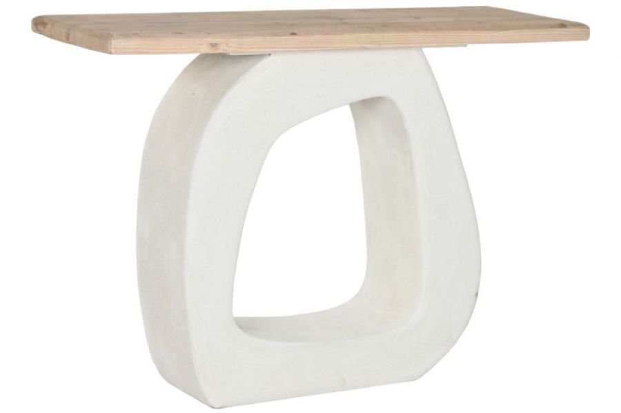 Konsola owalna Cement biała ivory  - Item International