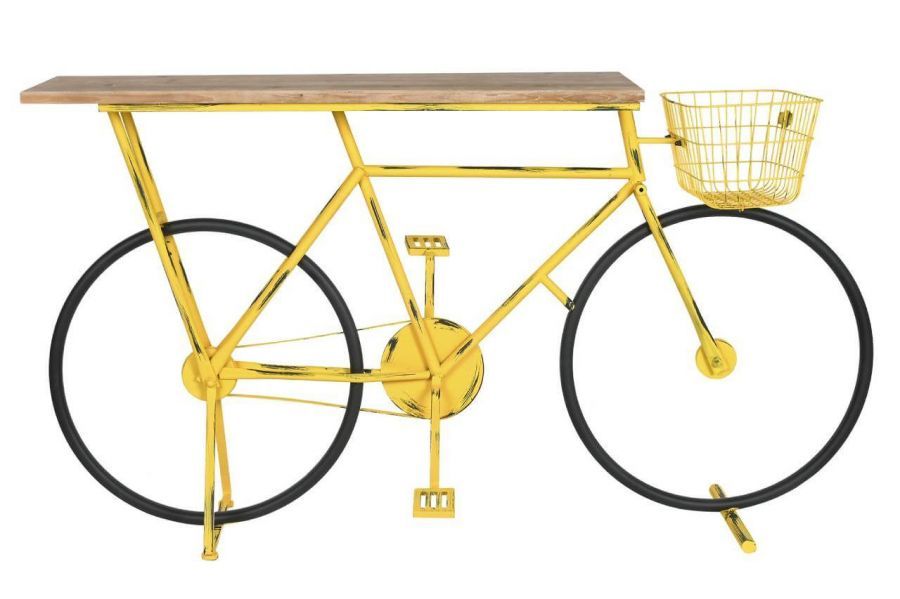 Konsola regał Rower vintage żółty 