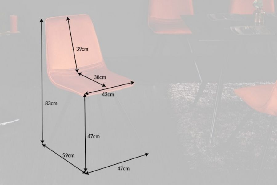 Krzesło Amsterdam orange aksamitne - Invicta Interior