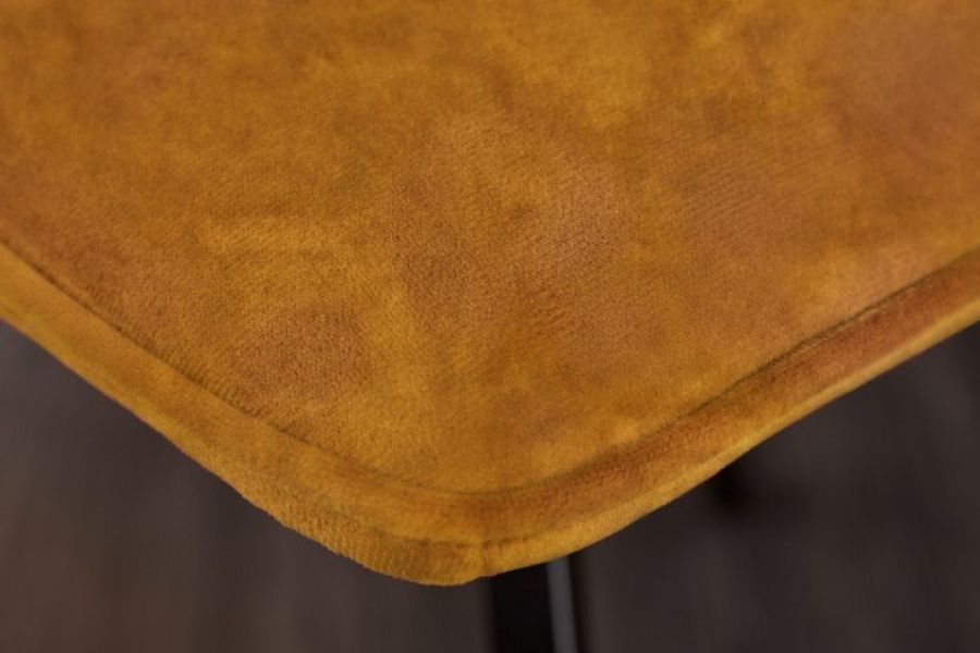 Krzesło Amsterdam Retro musztardowe aksamitne - Invicta Interior