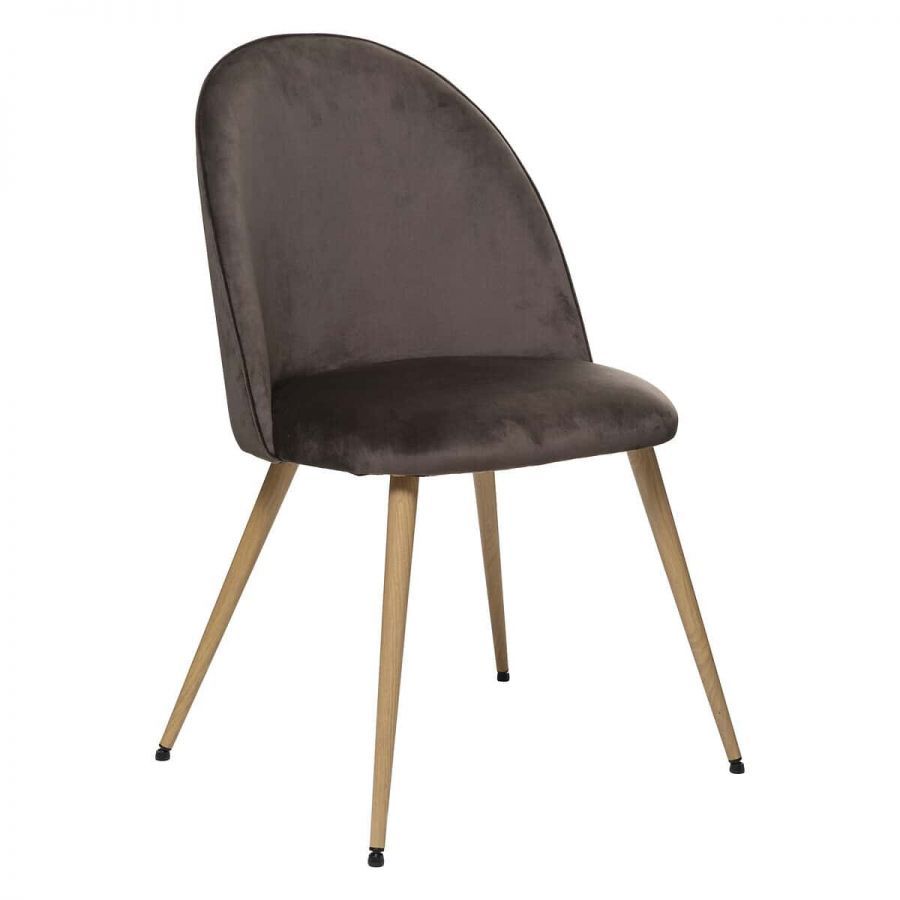 Krzesło Ava aksamitne brązowe - Atmosphera