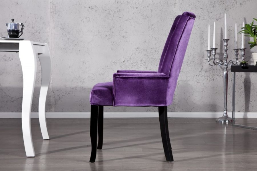 Krzesło Barocco Samt Lux fioletowe  - Invicta Interior