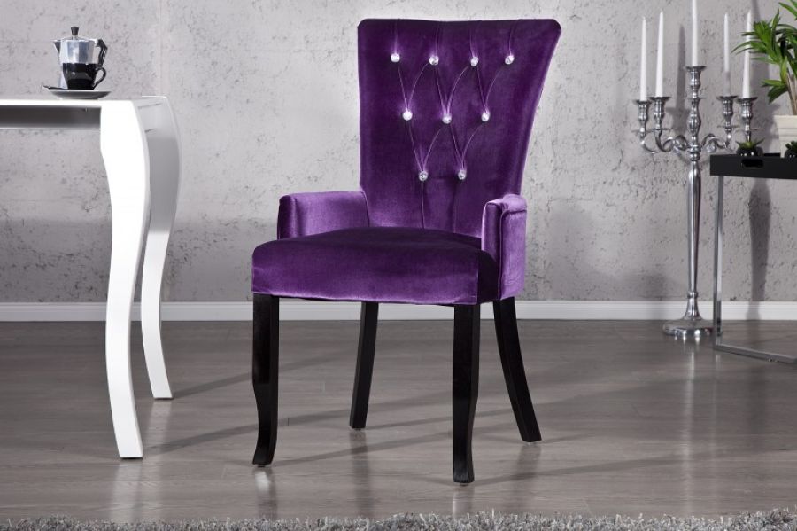 Krzesło Barocco Samt Lux fioletowe  - Invicta Interior