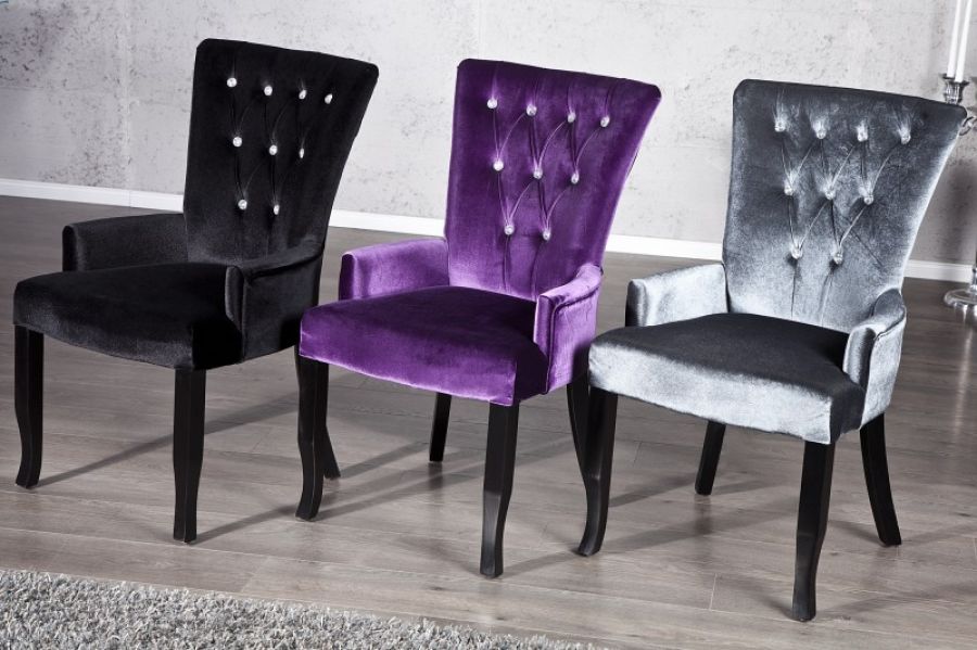 Krzesło Barocco Samt Lux fioletowe  - Invicta Interior