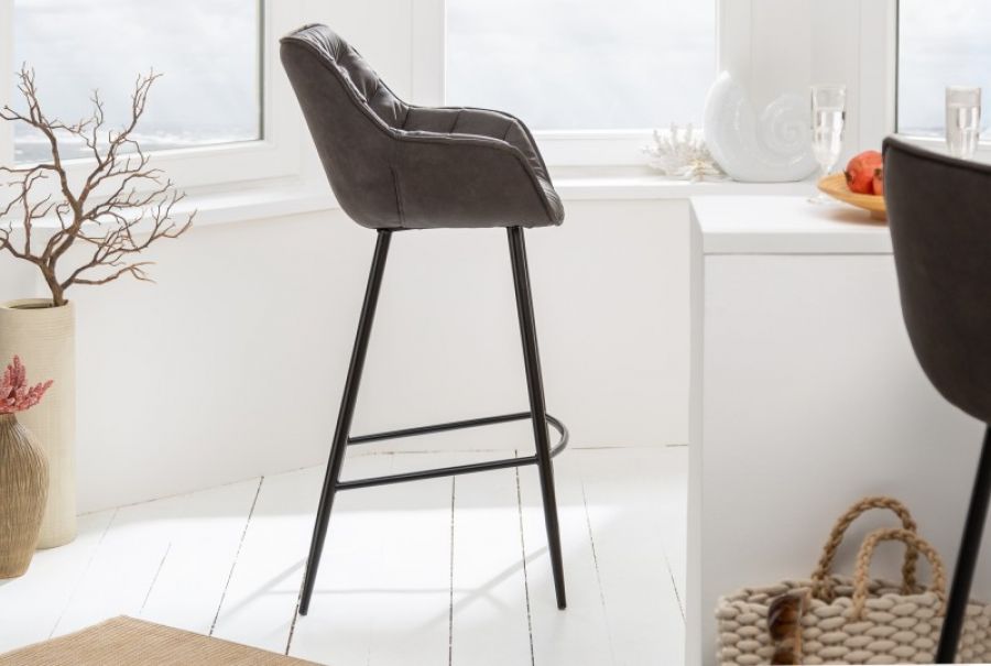Krzesło barowe Dutch Comfort szary antyczny - Invicta Interior