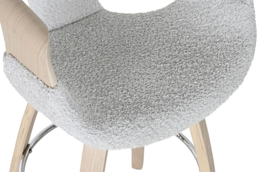 Krzesło barowe hoker drewniany Mello Lounge szare  - Item International