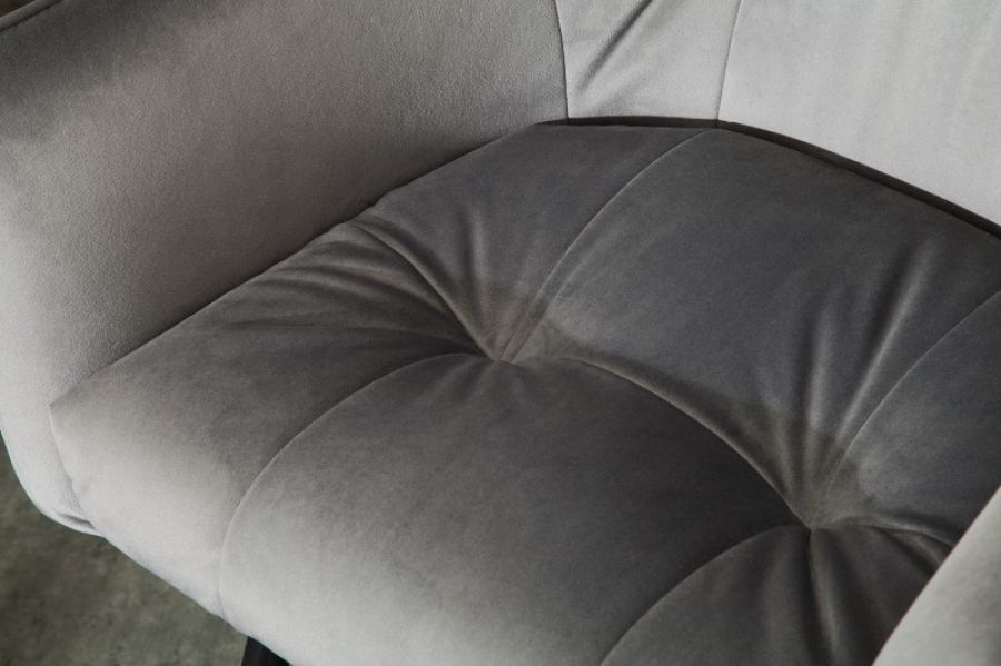 Krzesło barowe Hoker Loft aksamitny velvet szary  - Invicta Interior