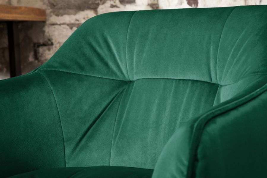 Krzesło barowe Hoker Loft aksamitny velvet zielony - Invicta Interior